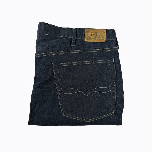 Polo Ralph Lauren Varick Slim Straight Men Jeans 44x36 Dark Wash Authentic Denim - Picture 1 of 12